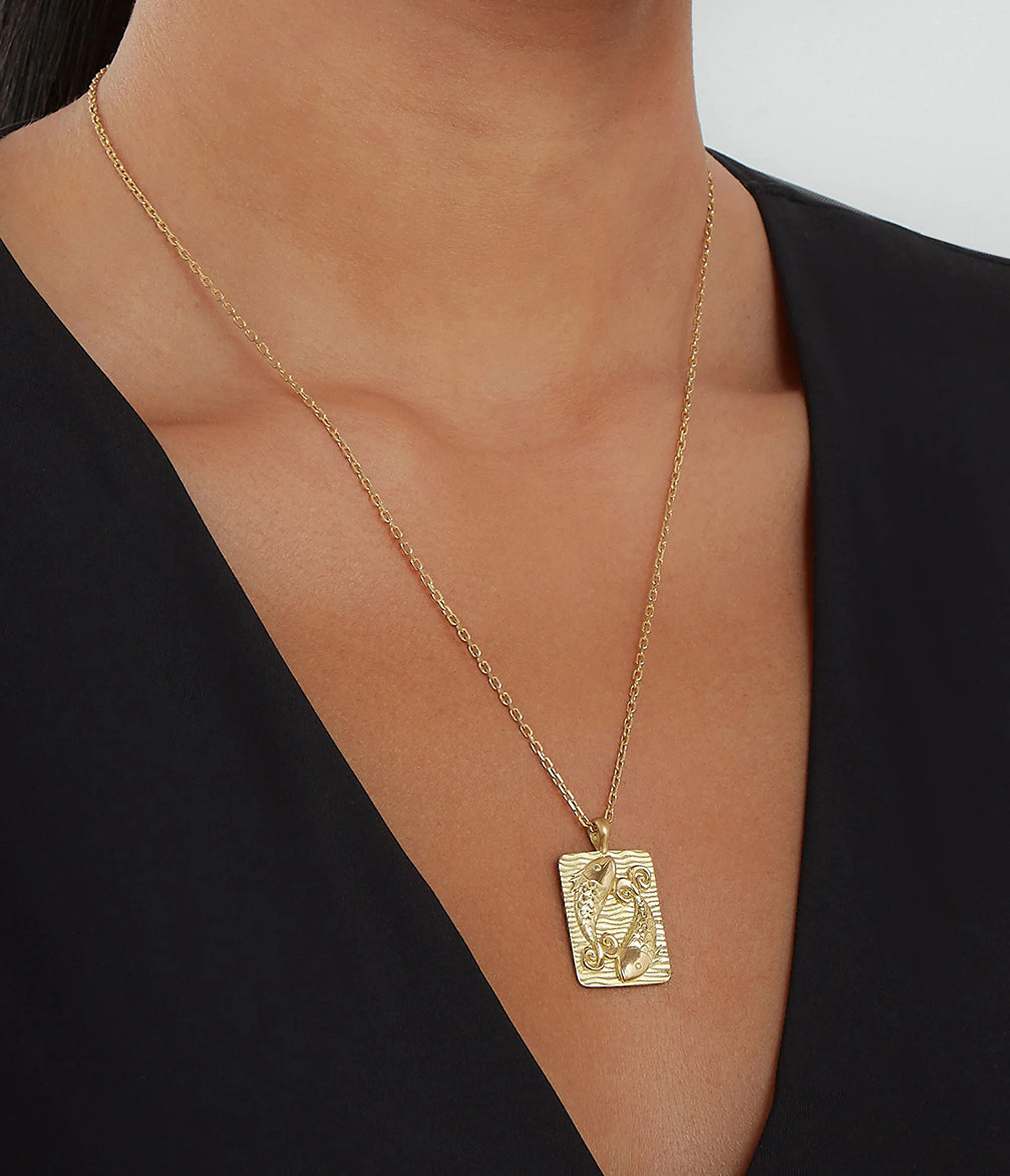 Pisces Zodiac Pendant Necklace, Diamonds - Image 4
